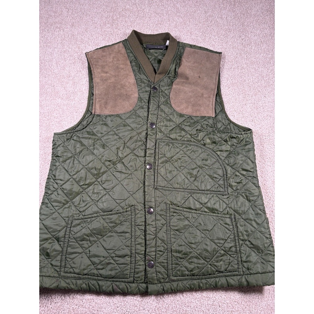 Vintage Holland & Holland Quilted Shooting Vest Men's 2X Leather Patch 50